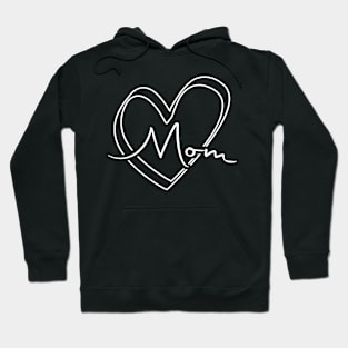 Mom's Heart (white letters) Hoodie